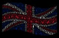 Waving Great Britain Flag Pattern of Headphones Icons