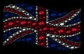 Waving Great Britain Flag Pattern of Mite Tick Items