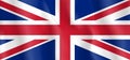 Waving Great Britain, United Kingdom flag. Realistic Vector illustration. 3D silk waving effect