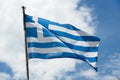 Waving Greece flag