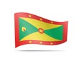 Waving Grenada flag in the wind.