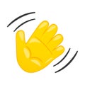 Waving Hand Emoji Icon Illustration. Gesture Vector Symbol Emoticon Design Doodle Vector.