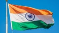 Waving Indian flag symbolizes patriotism, pride, and freedom outdoors generated by AI Royalty Free Stock Photo