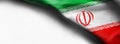 Waving Iran Flag on white background - right top corner flag