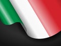 Waving Italy flag on black