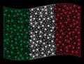 Waving Italy Flag Mesh Illustration with Light Effect