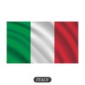 Waving Italy flag on a white background. Vector illustration