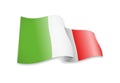 Waving Italy flag on white background.