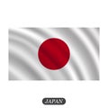 Waving Japan flag on a white background. Vector illustration