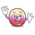 Waving jelly ring candy character cartoon Royalty Free Stock Photo