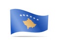 Waving Kosovo flag in the wind. Flag on white vector illustration Royalty Free Stock Photo
