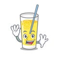 Waving lemonade character cartoon style Royalty Free Stock Photo