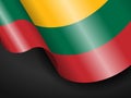 Waving Lithuania flag on black