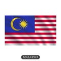 Waving Malaysia flag on a white background. Vector illustration