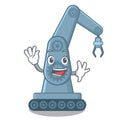 Waving mechatronic robotic arm in mascot shape Royalty Free Stock Photo