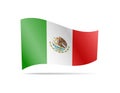Waving Mexico flag in the wind. Flag on white vector illustration