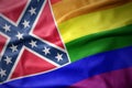 Waving mississippi state rainbow gay pride flag banner Royalty Free Stock Photo