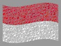 Waving Music Notation Indonesia Flag - Mosaic with Music Notes