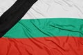 National flag of bulgaria with black mourning ribbon Royalty Free Stock Photo