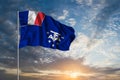 Waving National flag of French Southern and Antarctic Lands