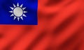 Waving National Flag of the Republic of China, commonly called the flag of Taiwan