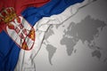 Waving national flag of serbia. Royalty Free Stock Photo