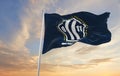 Waving New York State September 11 Memorial Flag. Patriot Day. National Day of Prayer and Remembrance for the Victims of the Royalty Free Stock Photo