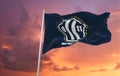 Waving New York State September 11 Memorial Flag. Patriot Day. National Day of Prayer and Remembrance for the Victims of the Royalty Free Stock Photo