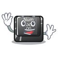Waving num lock in the cartoon shape Royalty Free Stock Photo