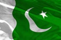 Waving Pakistan flag for using as texture or background, the flag is fluttering on the wind