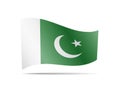 Waving Pakistan flag in the wind. Flag on white vector illustration