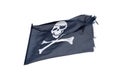 Waving pirate flag jolly roger isolated on white