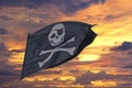 Waving pirate flag jolly roger Royalty Free Stock Photo