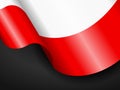Waving Poland flag on black