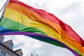 Waving rainbow flag