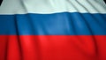 Waving realistic Russia flag background.
