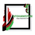 Waving ribbon or banner with flag of Afghanistan. Template for independence day poster design Royalty Free Stock Photo