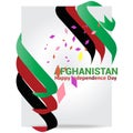 Waving ribbon or banner with flag of Afghanistan. Template for independence day poster design Royalty Free Stock Photo