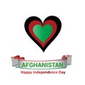 Waving ribbon or banner with flag of Afghanistan. Template for independence day poster design Royalty Free Stock Photo