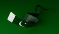 Waving ribbon or banner with flag of Pakistan. independence day 3d illustration Royalty Free Stock Photo