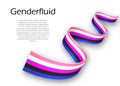 Waving ribbon or banner with Genderfluid pride flag