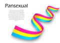 Waving ribbon or banner with Pansexual pride flag