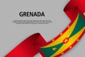 Waving ribbon with Flag of Grenada,