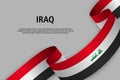 Waving ribbon with Flag of Iraq, Royalty Free Stock Photo