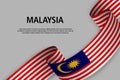 Waving ribbon with Flag of Malaysia, Royalty Free Stock Photo