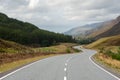 A waving road in the middle of mountains in the Highlands, Scotland Royalty Free Stock Photo