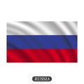 Waving Russia flag on a white background. Vector illustration