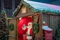 Waving Santa Claus at Christmas Market, Lansdowne Park, Ottawa, Ontario, Canada Royalty Free Stock Photo