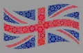 Waving Service Great Britain Flag - Collage with Gear Items