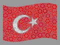 Waving Service Turkey Flag - Mosaic of Cog Items